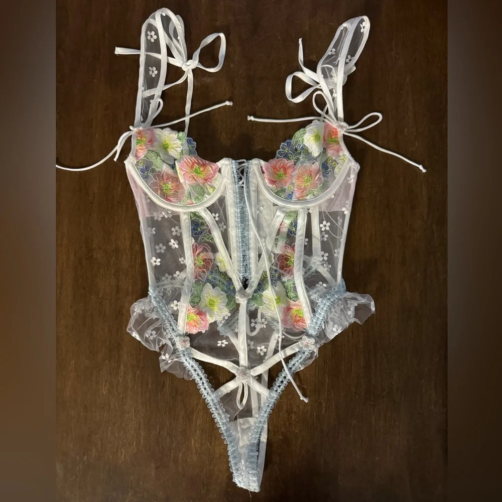 NWOT FOR LOVE & LEMONS THONG BODYSUIT LINGERIE XXS NO FLAWS - Picture 1 of 10